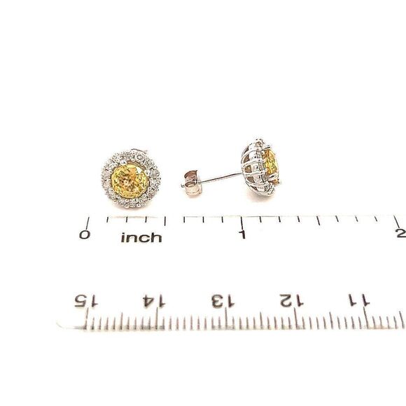 Natural Sapphire Diamond Stud Earrings 14k W Gold 2.84 TCW Certified 215620 - Picture 9 of 10